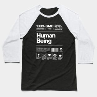 Human Being Label Typography Baseball T-Shirt